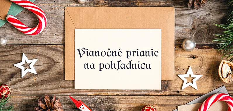 Vianočné prianie na pohľadnicu
